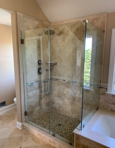 Custom Frameless Shower Door by Simply Elegant