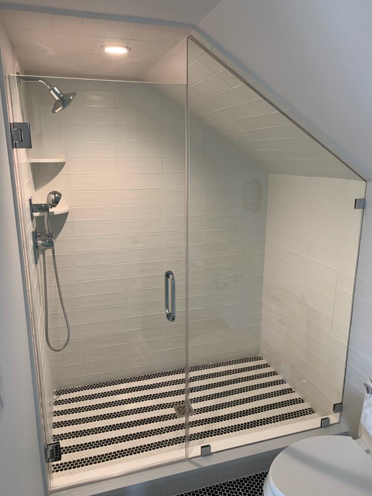 Angled Glass Shower Enclosure by Simply Elegant