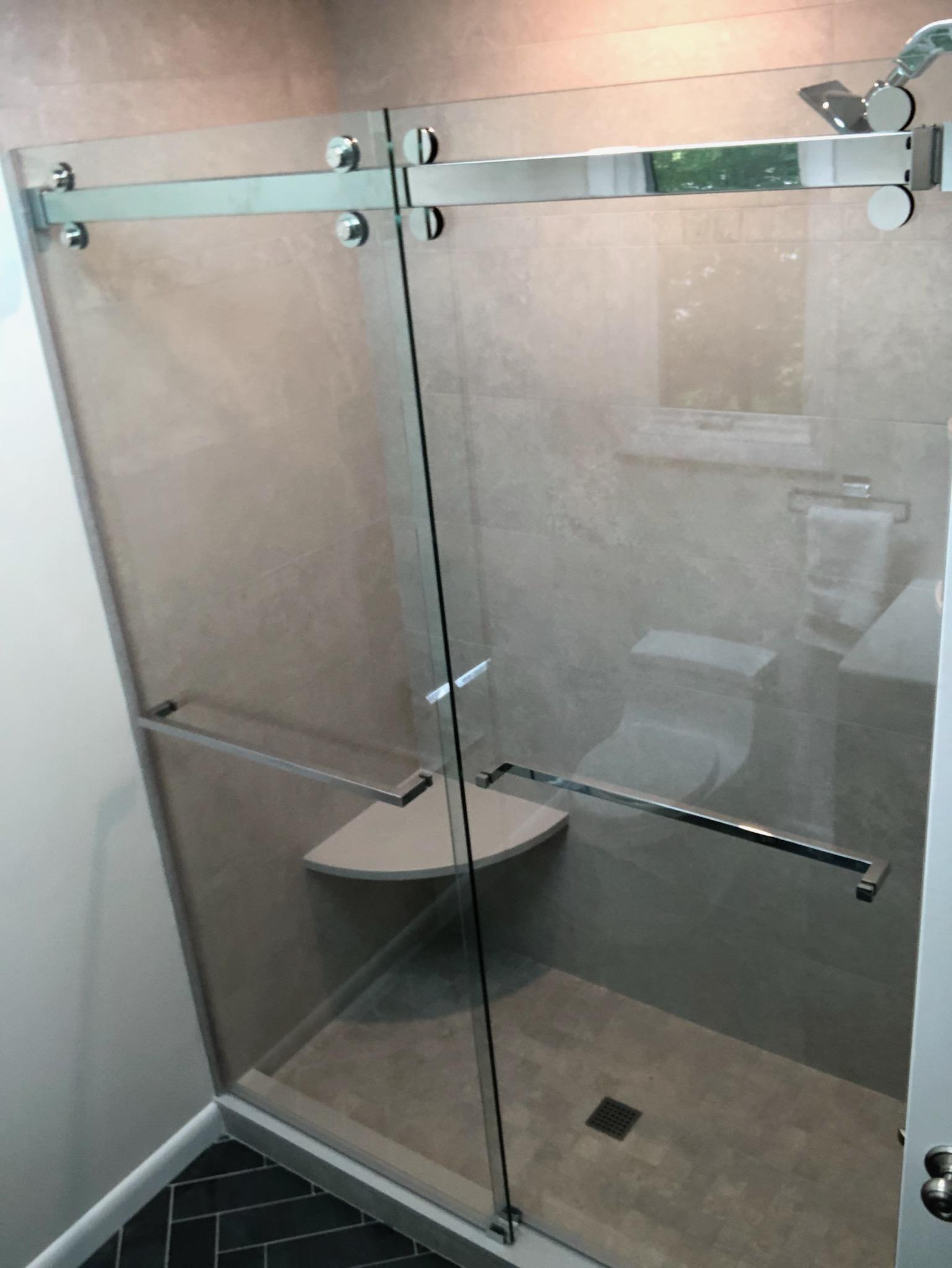 Frameless Sliding Glass Shower Doors by Simply Elegant